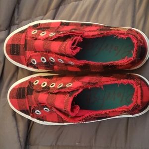 Blowfish red checker sneakers